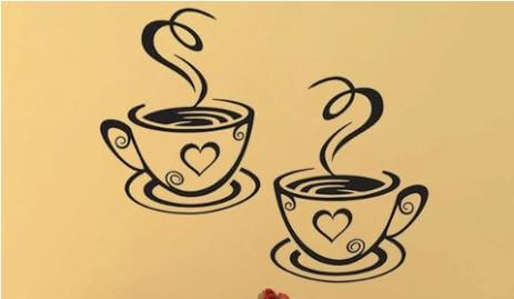 Cuadro tazas café desayuno 2 unidades